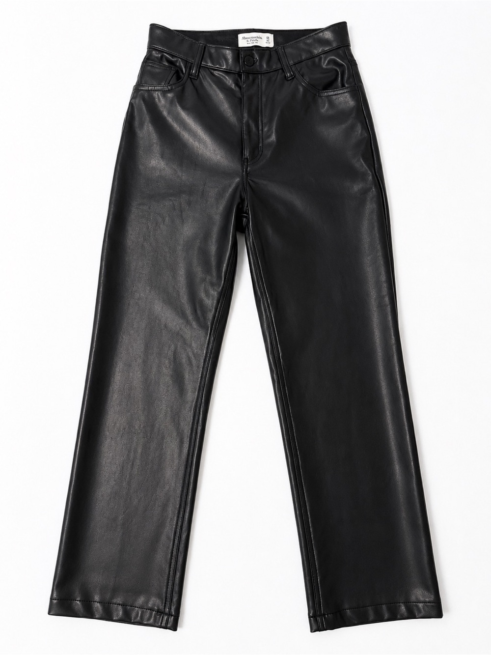 Abercrombie & Fitch Faux Leather 90s Straight Ultra High Rise Pants • Size 6
